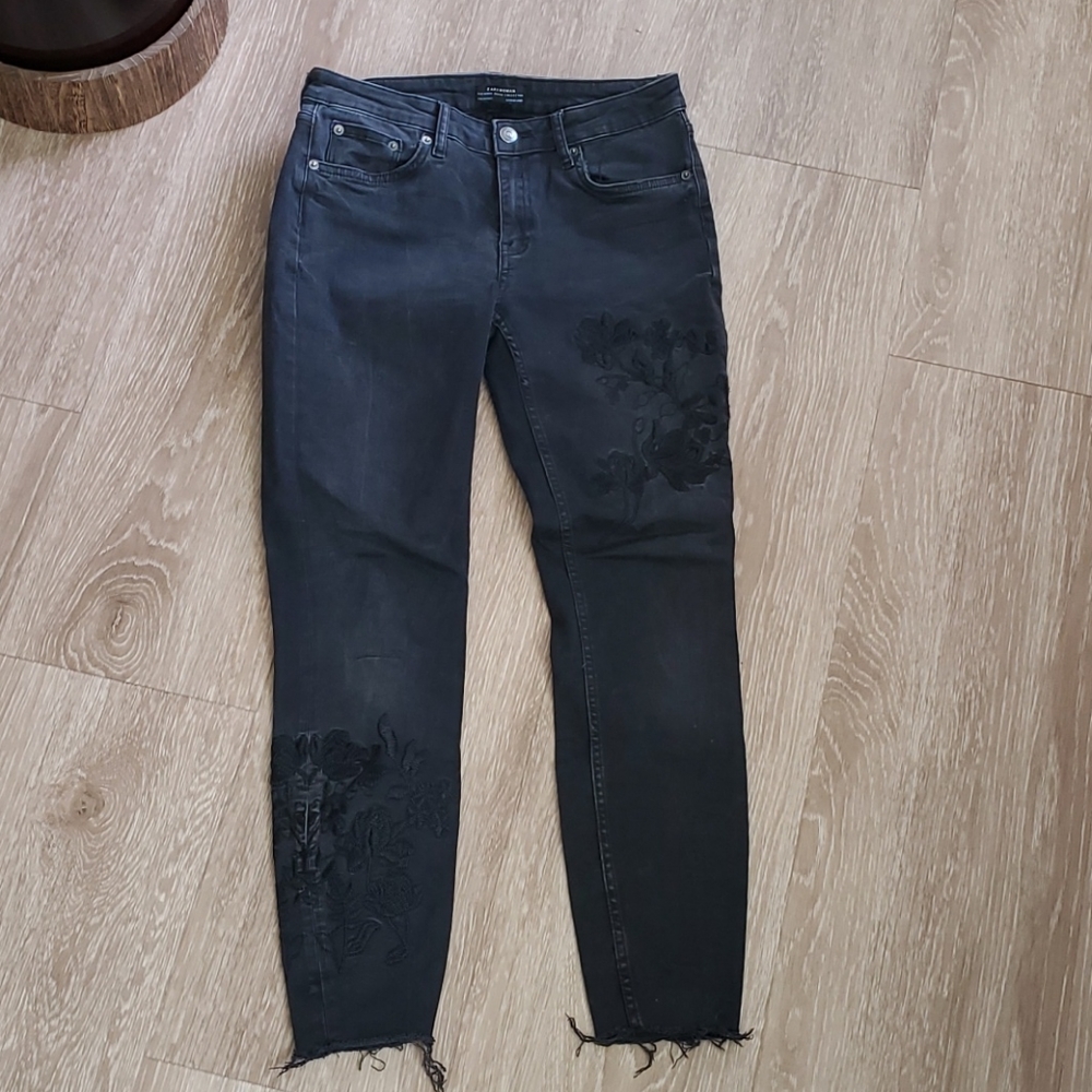 Zara Rose Embroidered Jeans